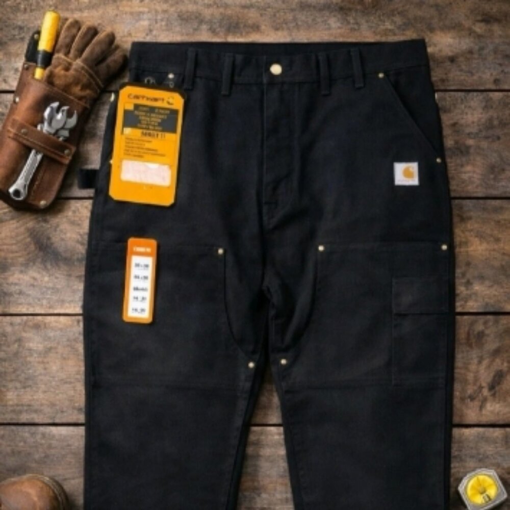 Carhartt Black Double Front Utility Work Pants 40x34 NWT (B01-M)